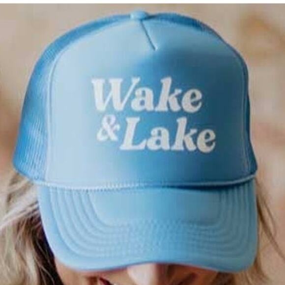 Wake and Lake Foam Trucker Cap Deep Teal White - Picture 2 of 2